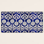 Art Deco Florals On Dark Blue Desk Mat Gallery Image 3