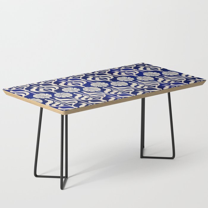 Art Deco Florals On Dark Blue Coffee Table Gallery Image 1