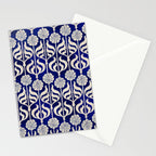 Art Deco Florals On Dark Blue Stationery Card Gallery Image 2