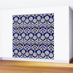 Art Deco Florals On Dark Blue Wall Mural Gallery Image 2