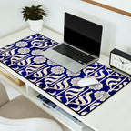 Art Deco Florals On Dark Blue Desk Mat Gallery Image 2