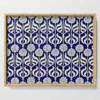 Art Deco Florals On Dark Blue Serving Tray Gallery Image 1