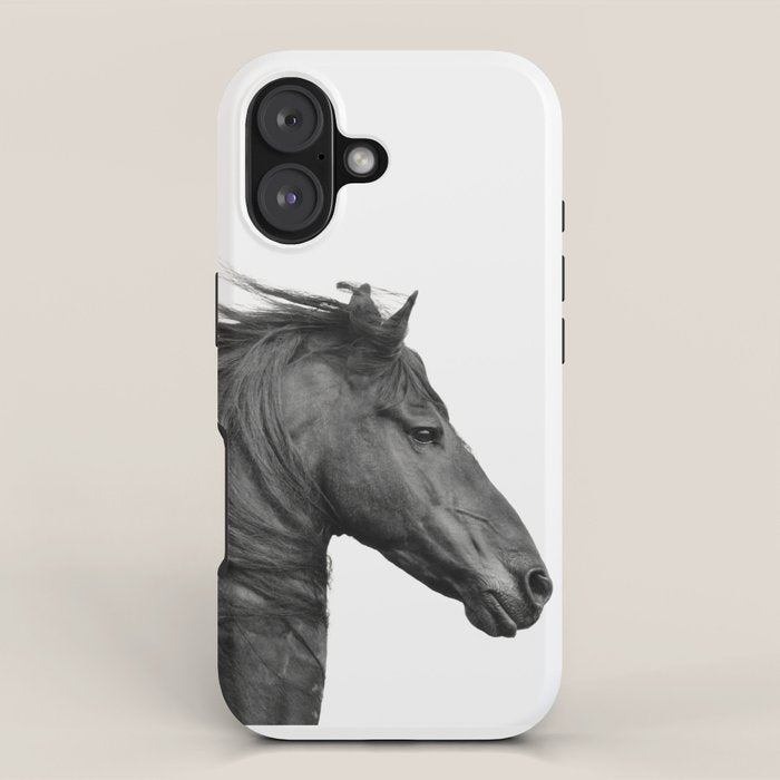 Wild Horse, Black and White Photography iPhone Case Gallery Image 1