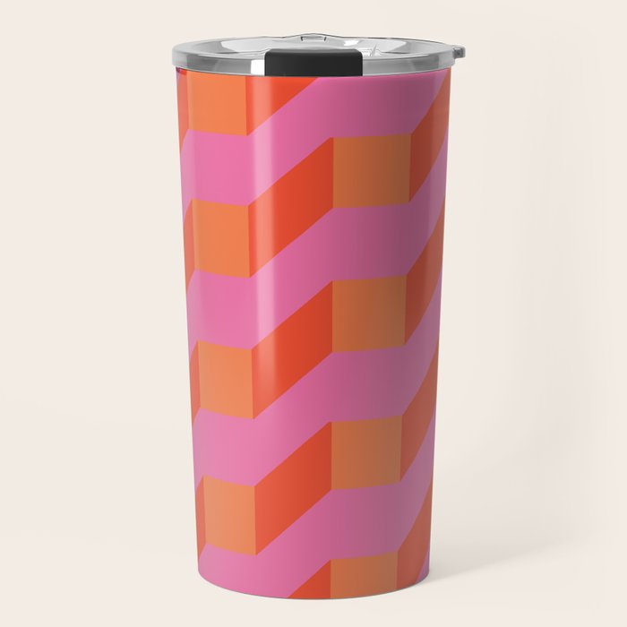 Retro geometry bright pattern no10 Travel Mug Gallery Image 1