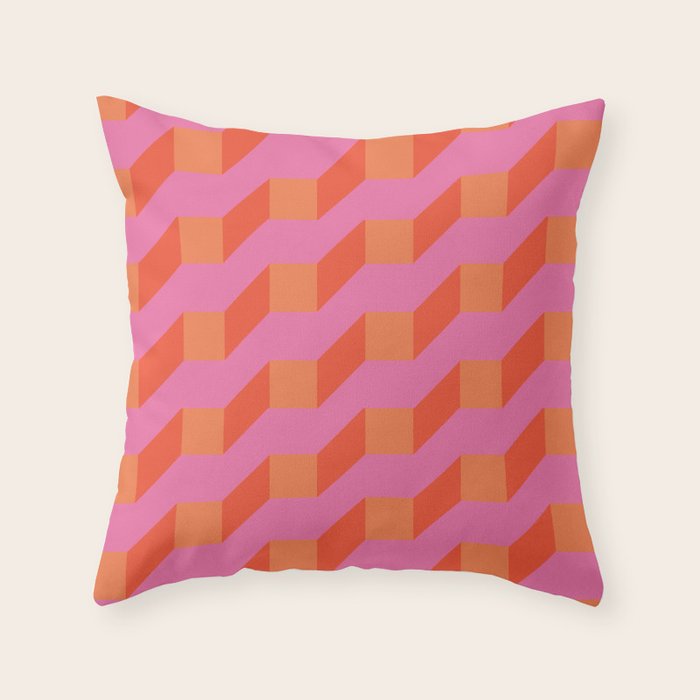 Retro geometry bright pattern no10 Throw Pillow Gallery Image 1