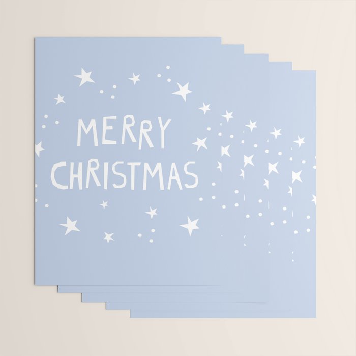 Merry Christmas light blue and white  Wrapping Paper Gallery Image 3