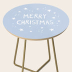 Merry Christmas light blue and white  Side Table Gallery Image 2
