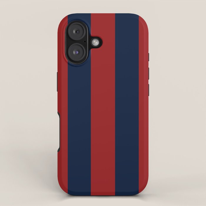 Navy Three Red Bars iPhone Case Gallery Image 1