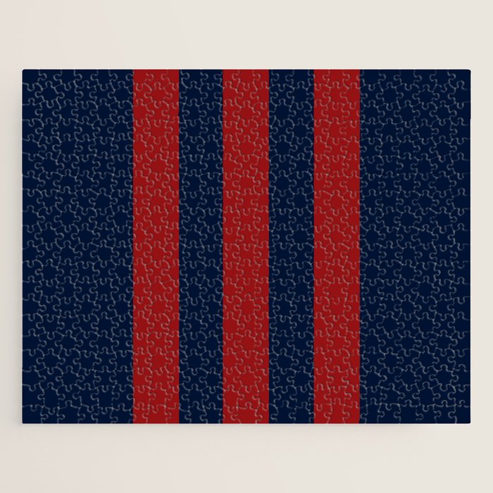 Navy Three Red Bars Jigsaw Puzzle Gallery Image 1