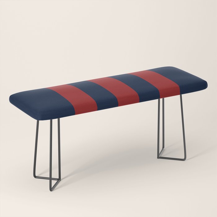 Navy Three Red Bars Bench Gallery Image 1