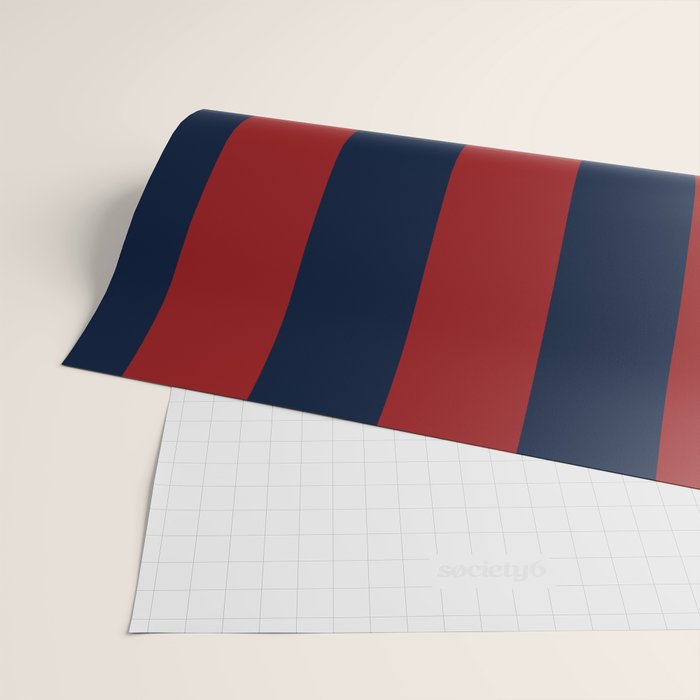 Navy Three Red Bars Wrapping Paper Gallery Image 2