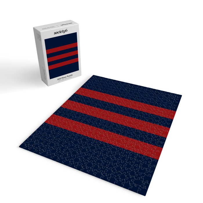 Navy Three Red Bars Jigsaw Puzzle Gallery Image 2