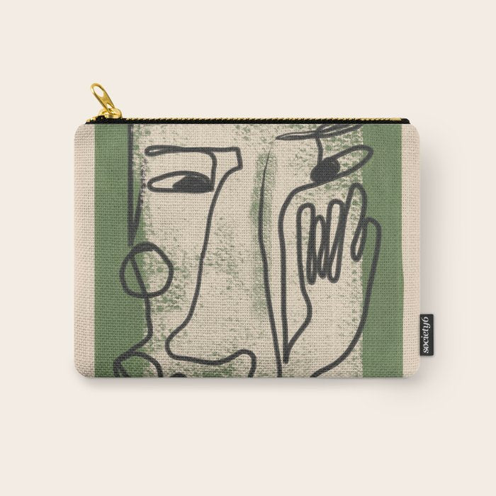 Minimal Face Impression 1 Carry All Pouch Gallery Image 1