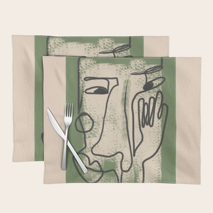 Minimal Face Impression 1 Placemat Gallery Image 1