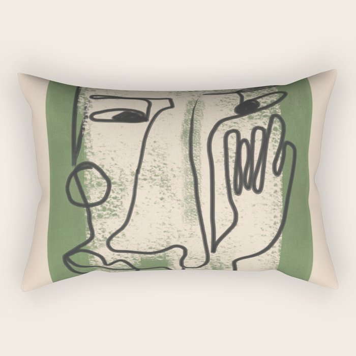 Minimal Face Impression 1 Rectangular Pillow Gallery Image 2