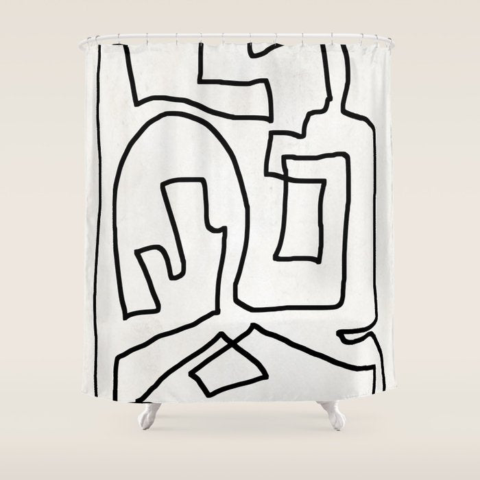 Abstract line art Shower Curtain Gallery Image 1