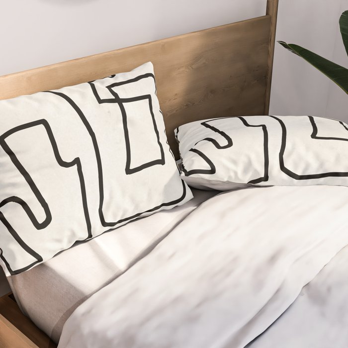 Abstract line art Pillow Sham Gallery Image 2