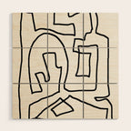 Abstract line art Wood Wall Art Gallery Image 1