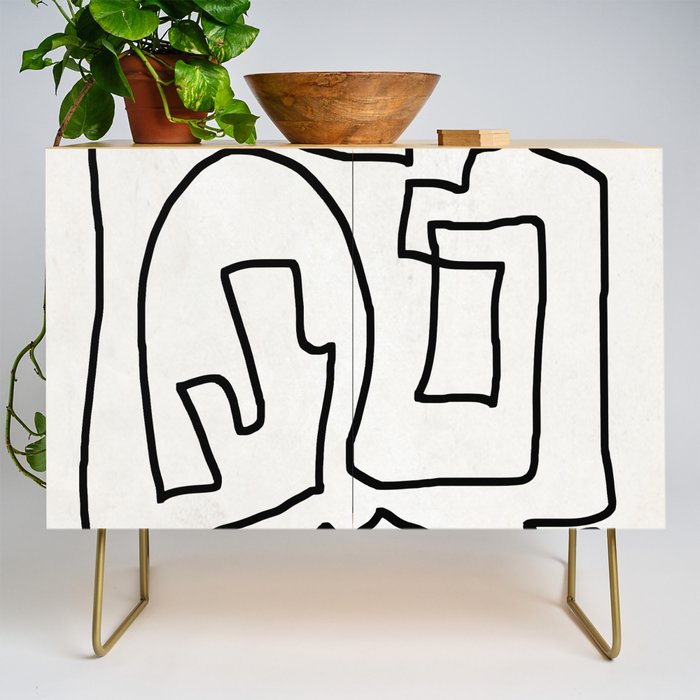 Abstract line art Credenza Gallery Image 1