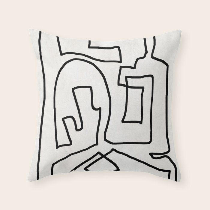 Abstract line art Throw Pillow Gallery Image 1