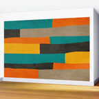 Teal Orange Black Yellow Modern Artwork Wall Mural Gallery Image 2