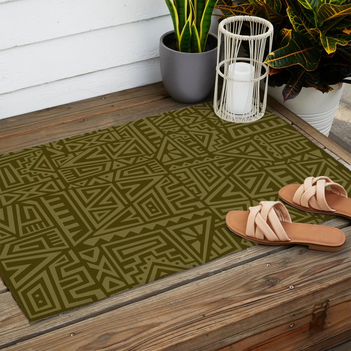 Polynesian Tribal Pattern Outdoor Rug Gallery Image 2