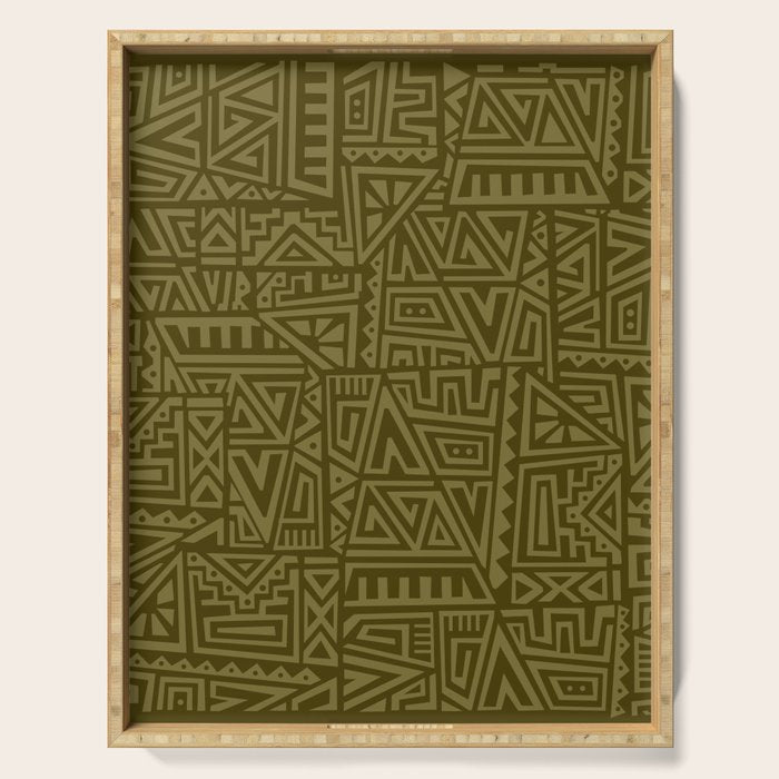 Polynesian Tribal Pattern Serving Tray Gallery Image 1