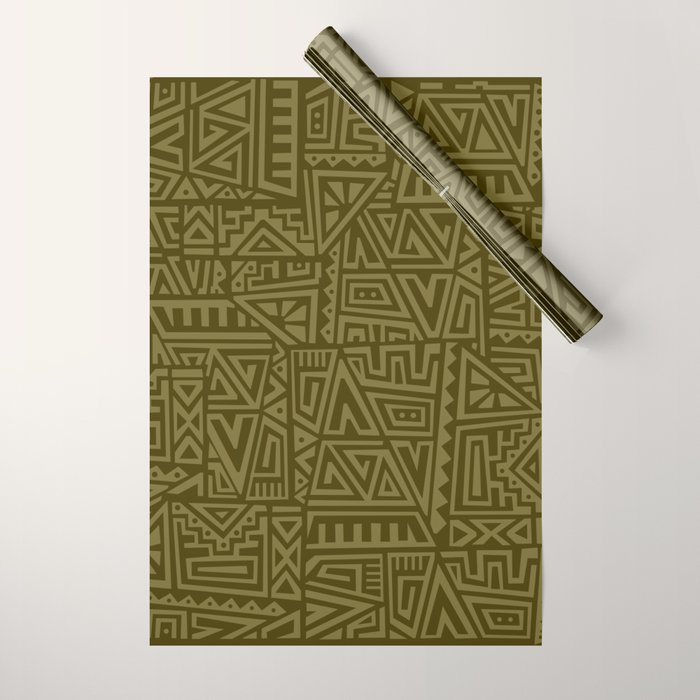 Polynesian Tribal Pattern Wrapping Paper Gallery Image 1