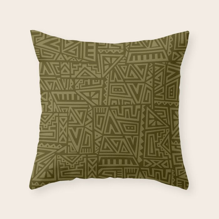 Polynesian Tribal Pattern Throw Pillow Gallery Image 1