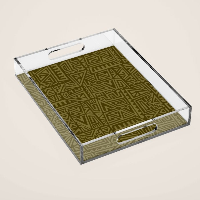 Polynesian Tribal Pattern Acrylic Tray Gallery Image 1