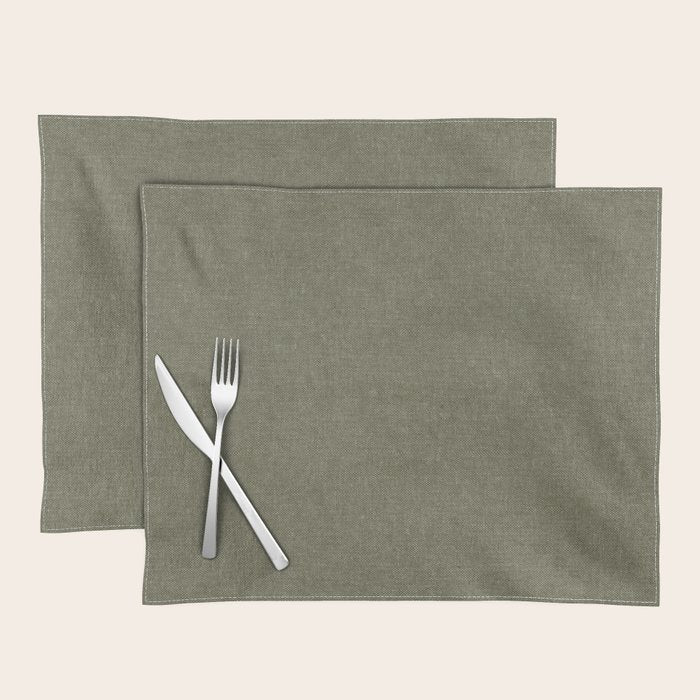 solid woven - dark sage Placemat Gallery Image 1