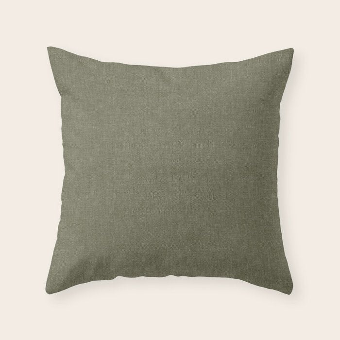 solid woven - dark sage Throw Pillow Gallery Image 6