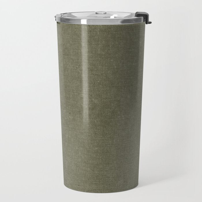 solid woven - dark sage Travel Mug Gallery Image 2