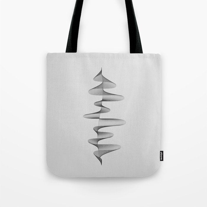 Abstract 80s Soundwave Art Music Audio black and white Musical design home wall bedroom decor Art Pr Tote Bag Gallery Image 1
