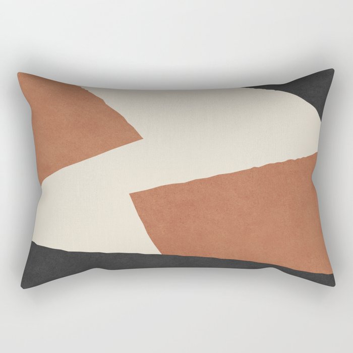 Graphic Edge Shapes - Terracotta Orange Brown Rectangular Pillow Gallery Image 2