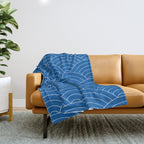 Seigaiha (Sapphire Blue) Throw Blanket Gallery Image 1