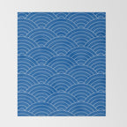 Seigaiha (Sapphire Blue) Throw Blanket Gallery Image 2