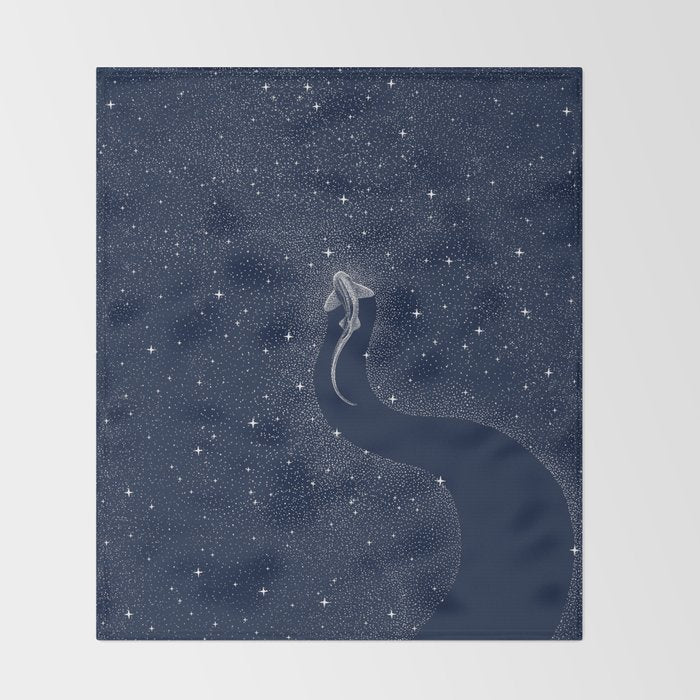Leopard Shark in Cosmos Throw Blanket Gallery Image 2