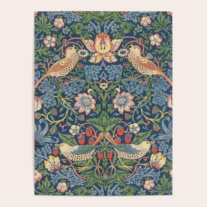 Strawberry Thief - Vintage William Morris Bird Pattern Poster Gallery Image 1