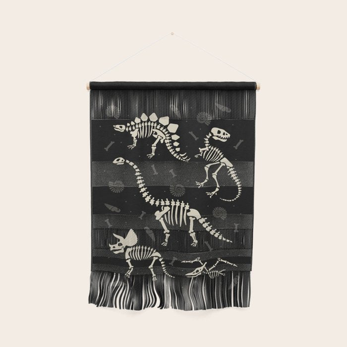 Dinosaur Fossils on Black Wall Hanging Gallery Image 1