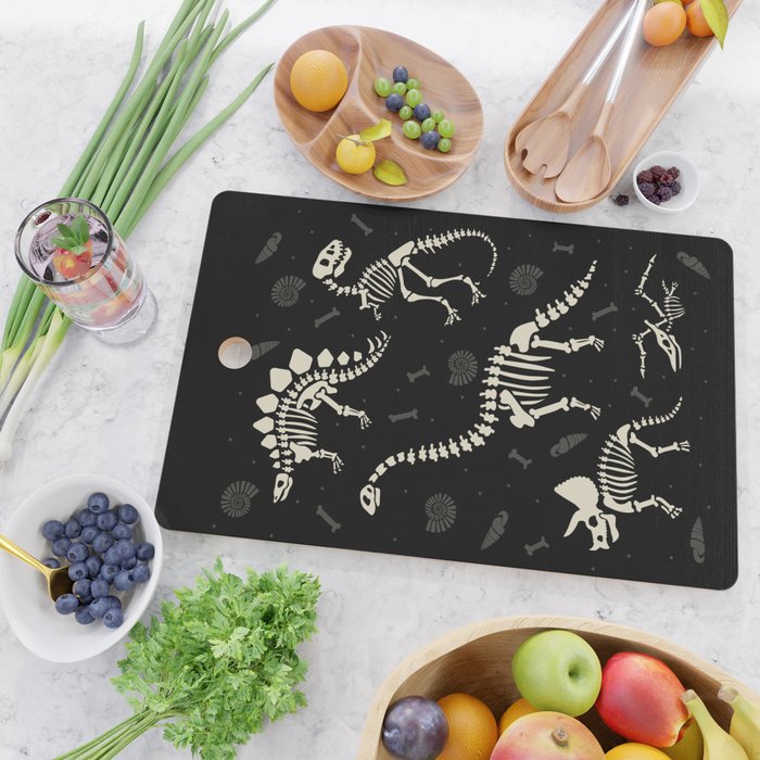 Dinosaur Fossils on Black Cutting Board Gallery Image 2