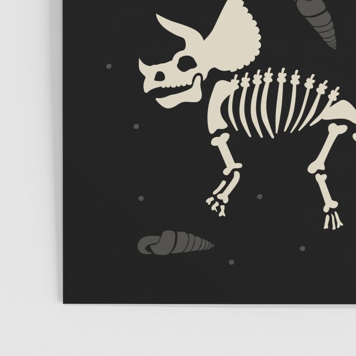 Dinosaur Fossils on Black Poster Gallery Image 3