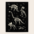Dinosaur Fossils on Black Poster Gallery Image 4