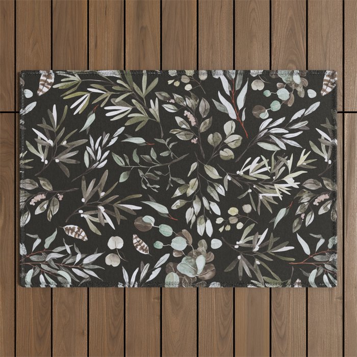 Winter night nature 08 Outdoor Rug Gallery Image 1