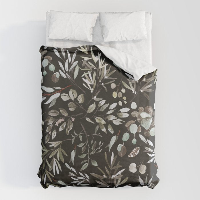 Winter night nature 08 Duvet Cover Gallery Image 1