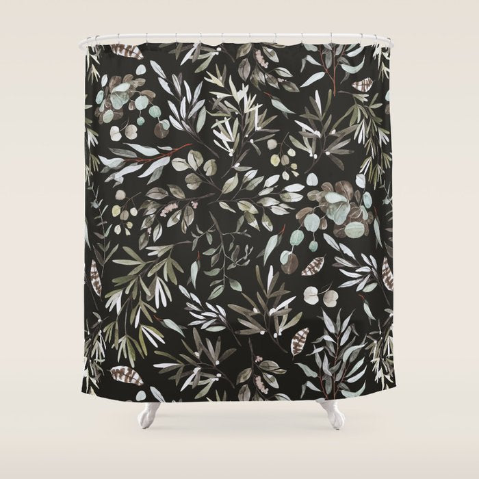 Winter night nature 08 Shower Curtain Gallery Image 1