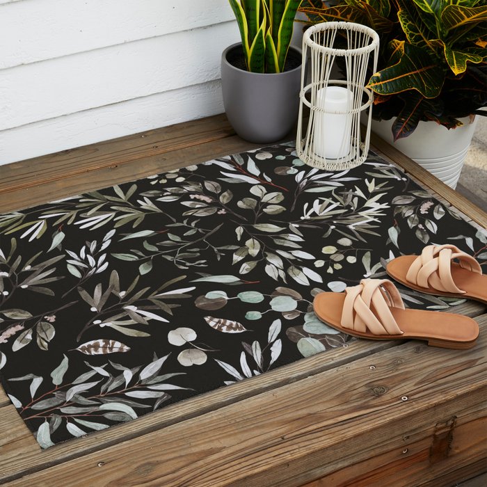 Winter night nature 08 Outdoor Rug Gallery Image 2