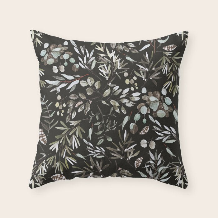 Winter night nature 08 Throw Pillow Gallery Image 6