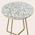 seamless pattern with daisies on a blue background Side Table Gallery Image 2