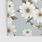seamless pattern with daisies on a blue background Poster Gallery Image 3